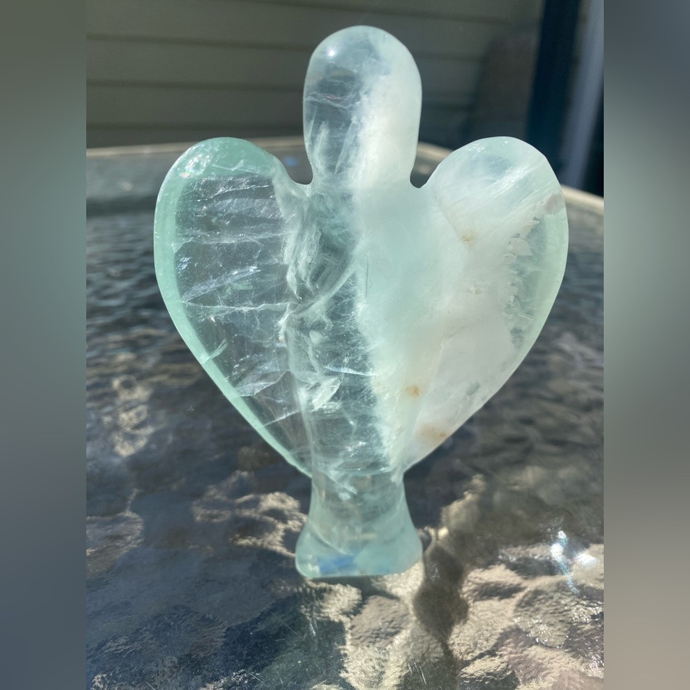 Feather Fluorite Angel Figurine